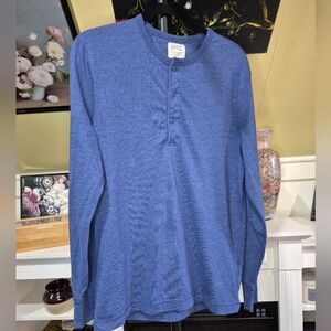 J. Crew Blue Long Sleeve Henley 1721/225